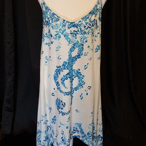 🦆Nextmia spaghetti strap Music note dress